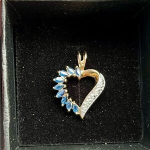 Sterling Silver 14k Gold Plated Heart Pendant